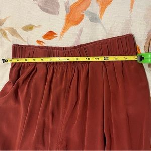 Elizabeth Suzann Any Trouser in silk crepe, rust color